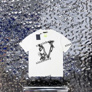 Xinxinbuy Men Designer Tee Tシャツ23SSパリフライトバードプリント1854半袖コットン女性ブラックホワイトブルーグレーS-2xl