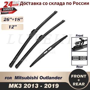 Windshield Wipers Wiper Front Rear Wiper Blades Set For Mitsubishi Outlander MK3 2013-2019 2014 2015 2016 2017 Windshield Windscreen 26"+18"+12" Q231107