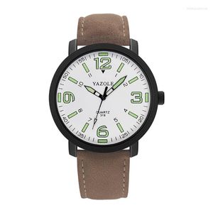 Relógios de pulso YAZOLE Grande Dial Amantes Esporte Quartz Belt Watch Masculino e Feminino Impermeável Luminoso Iluminado