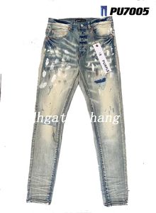 Брендовые джинсы AIRI Дизайнерские джинсы Мужские джинсовые брюки Модные брюки Прямой дизайн Ретро уличная одежда Повседневные спортивные штаны Фиолетовые джинсы Бегуны Брюки Промытые старые джинсы