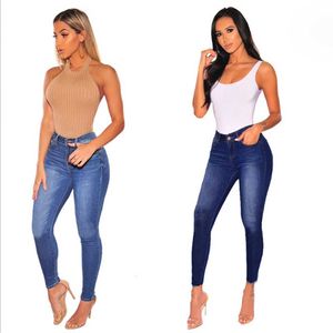 Neue Frauen Skinny Jeans Casual Gebleichte Gewaschen Mittlere Taille Hosen Slim Fit Weibliche Hosen Gute Qualität Kostenloser Versand