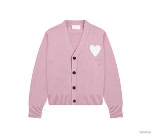 Suéter masculino de designer de paris da moda Amis de Coeur Macaron Love Jacquard Cardigan para homens e mulheres de tamanho grande Fit E88p