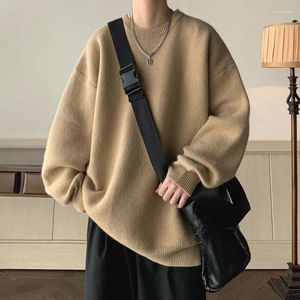 Men's Sweaters Winter Sweater Men Warm Fashion Solid Knitted Pullover Oversized Korean Loose Round Neck Mens Jumper Clothes M-2XL