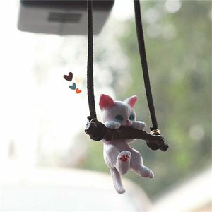 Decorações 1pc Creative Creative Branch Cat Retrovisor Mirror Pingente Decoração para Acessórios para Interior de Carros de Carros AA230407