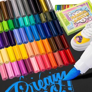 Marker Weicher spitzer Acrylmarkierstift Diy Handschrift Graffitistift Acrylfarbe Markierstift 18/24/36/48/60 Papierfarbe 230408