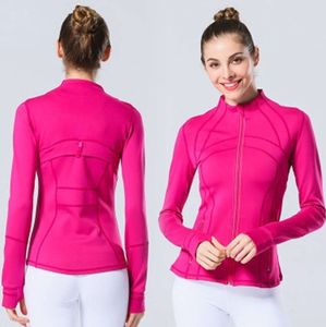 LU-088 2022 Yogajack Dames Define Workout Sportjas Fitness Sport Sneldrogend Sportkleding Top Effen Sweatshirt met rits Sportkleding Sneldrogende hardloopkleding