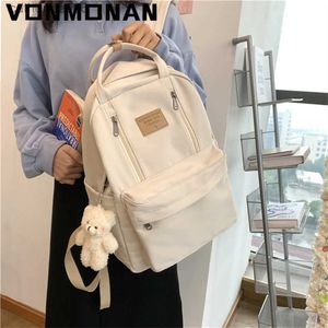 Backpacks Multifunction Double Zipper Women Backpack Teenager Girls Laptop Rucksack Student Shoulder Bag 2021 Korean Style School Book BagL231108