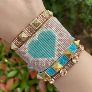 Strand Zhongvi Mexican Heart Armband Women 2023 Miyuki Bead Armelets Handgjorda smycken damer mode vänner gåva smycken grossist