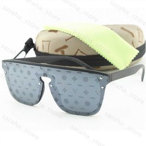 Sonnenbrille Neue Quadratische Mode Sonnenbrille für Männer Frauen Schwarzer Rahmen Silber Spiegel Blume Brief Linse Fahren Marke Sonnenbrille Outdoor Sports Eyewear Wit J230408