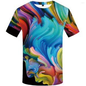 Men's T Shirts Pattern Fashion Painting T-shirt Male 3D Digital Printing Short Sleeve Personality Round Collar Leisure Time Man