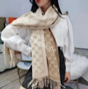 Stilvoller Damen-Kaschmirschal mit Vollbuchstabendruck, Designer-Schal für Herren, luxuriöser Schal für Damen, Schal für vier Jahreszeiten, 180 x 65 cm, mit Box
