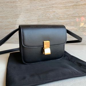 10a Tier Mirror Quality Luxurys Designer Bag Women Medium Purses 18.5cm Teen Polished Cowhide Leather Shoulder Crossbody Black Classic Box Bag gratis frakt