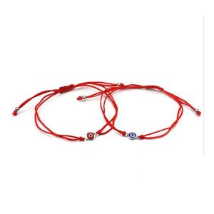 Urok bransoletki 20pcs/los Lucky Kabh czerwony sznur Bracelety Błękit Niebieskie tureckie złe oko urok Kobiety ręcznie robione fatima friendshi dhgarden dh7wi