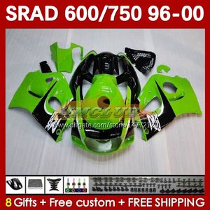 Kroppssats för Suzuki Srad Green Stock GSXR 750 600 CC GSXR600 GSXR750 1996-2000 168NO.39 GSX-R750 GSXR-600 1996 1997 1998 1999 2000 600cc 750cc 96 97 98 99 00 Moto Fairing