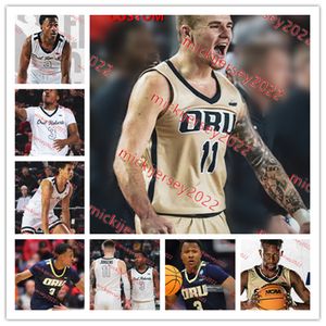 Orale Roberts Golden Eagles Basketball Jersey 12 Jalen Miller 1 Braeden Moore 11 Pablo Navarro 32 Ashton Smith Oru maglie da uomo cuciti personalizzati