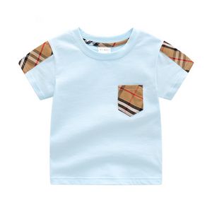 Kinder T-Shirt für Jungen Mädchen Kinder T-Shirts Baby Kurzarm Kariert Kleinkind Baumwolle T-Shirt Tops Kleidung 1-6J