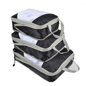 Duffel Torbalar 3pcs/Set Seyahat Giysileri Depolama Çantası Katlanabilir Büyük Kapasiteli Naylon Moda Kadınlar Seyahat Bagaj Paketleme Küpleri Ev Sarf Makinesi