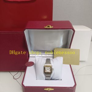 Foto reale con orologi da donna di piccole dimensioni 23mm W20012C4 quadrante argento oro giallo 18 carati movimento al quarzo da donna orologio da polso con cinturino