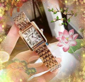 Crime Premium Women Roman Watches Quartz Movement Silver Rose Gold Dress Clock Lady Square Tank Stainless Steel luxury business bracelet watch Montre De Luxe gifts