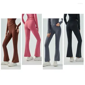 Active Pants Women's z logo jogą legginsy wysokiej talii taniec fitness szeroką nogę nylon elastyczne miękkie biodra moda szybkie suszące spodnie