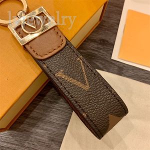 Multicolors key ring leather keychain portable bag canvas charm car gold color dragonne luxury orange brown portachiavi designer key chain for men PJ047 F23