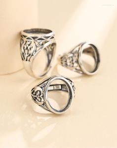 Cluster Rings 11.5 15.5mm 925 STERLING SILVER MEN Women Semi Mount Bases Blanks Base Blank Pad Ring Setting Jewelry Findings Diy A5940