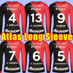 Long sleeve liga mx 23 24 Atlas FC soccer jerseys home 2023 2024 football shirts winning Julian Quinones Jeremy Marquez Gonzalo Maroni men