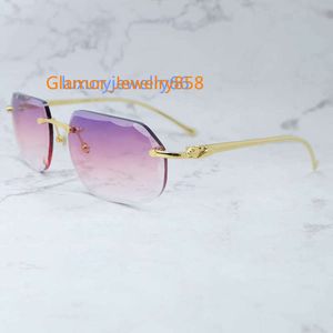 Designer Sunglasses Men Retro Rimless Carter Sun Glasses Diamond Cut Panther Classic Vintage Eyewear Shades Lentes De Sol Mujer