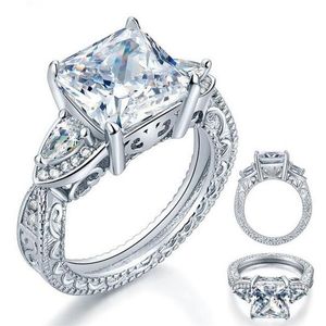 Size 5 6 7 8 9 10 Brand New Women Fashion Jewelry Heart Cut 925 Sterling Silver White Sapphire CZ Diamond Women Wedding Band Rings2964