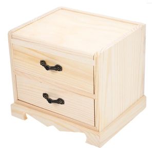 Jewelry Pouches 1pc Wooden Box Organizer Lightweight Clay Snow Dresser Storage Container (Wood Color)