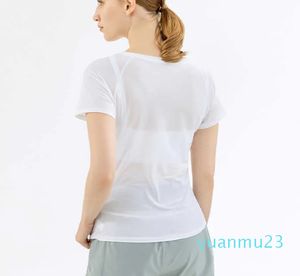 Yoga toppar kort ärm t-shirt som kör snabbt torkande gymkläder sport casual fiess kvinnors topp sommartröjor