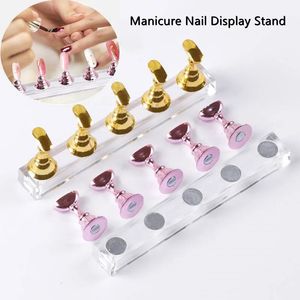 Nagel-Übungsdisplay, DIY-Acryl-Nagelkunst-Übungsständer, Schachbrett, magnetische Spitzen, Übungshalter-Set, Nagellack-Gel-Farbdiagramm-Werkzeug, 231108