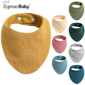 Bibs Burp Cloths Cotton Baby Bibs Infant Bib Newborn Solid Color Triangle Scarf Feeding Saliva Towel Unisex Baby Burp Cloth Boy Girls Shower GiftL231108