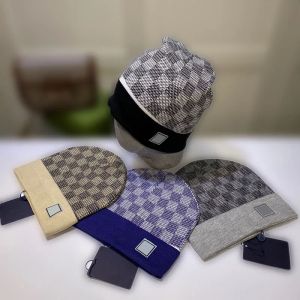 Autumn Winter Knitted Hat Cashmere Checkered Folding Fashion Hip Hop Stacked Hat Classic Insulated Outdoor Funky Winter Hat