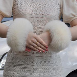 Fingerless Gloves Real Genuine High Quality Fur Cuffs Fashion Natural Cuff Accessories Arm Sleeve