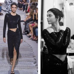 Abiti casual Star del partito dell'industria pesante Kendall Jin Xiaomei Stesso vestito a maniche lunghe con paillettes autunno e inverno