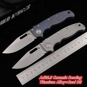 Jufule 2022 AD20.5 Haj keramisk lager titanhandtag D2 Mark AUS10A Foldning Taktisk campingjakt EDC Tool Utility Knife