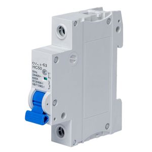 Breaker Miniature Circuit Breaker AC 1 biegun 400 V DIN Rail Circuit -Circuits Przeciążenie Ochrona przed zwarciem Przełącznik MCB (1p 1a - 125a)