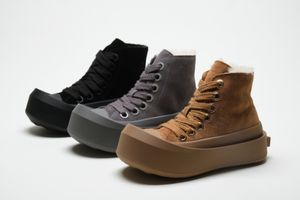 Moda autêntica outono/inverno designer botas de lona marca moda alta superior sapatos casuais rendas respiráveis