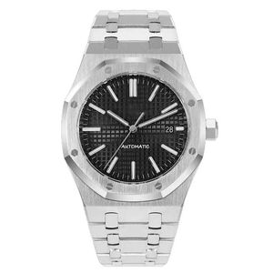 Menwatch 디자이너 42mm Audemar 자동 시계 비즈니스 시계 스테인리스 스틸 스트랩 사파이어 유리 방수 장식 상자 손목 시계 사용자 정의 가능