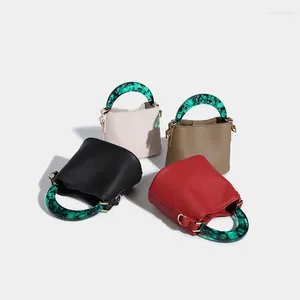 Sacos de noite Balde colorido Bolsa Mulher Única Alça de Resina Versátil Bolsa de Ombro Casual Grande Capacidade Crossbody para Mulheres