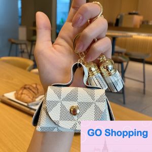 All-Match Creative Presbyopic Leather Packet Keychain Tassel Coin Purse Portable Mini Storage Headset Pouch Pouch Passale