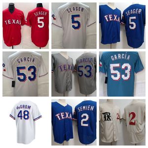 Baseball Jerseys Marcus Semien 2 Corey Seager 5 Adolis Garcia 53 Jacob deGrom 48 Jersey White Color Button Up Men Size S-XXXL Stitched Mix And Match All Jerseys