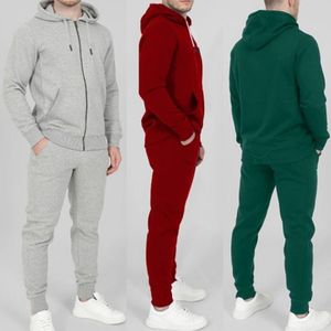 Roupas de jogging de terno esportivo masculino de inverno Basquete de basquete de cor sólida algodão de tamanho grande conjunto de fitness fitness homens ternos