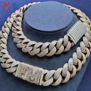 Rapper 24mm 5 Row Big Miami Cuban Link Chain Hip Hop 925 Sterling Silver Iced Out Vvs Moissanite