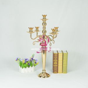 Party Decoration 10st) Gold Metal Tall Floor Standing Candle Holder Candelabra Centerpieces For Wedding Table TB3058