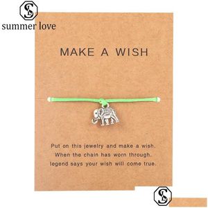 Ketten-Wunsch-Armband mit Geschenkkarte Mtitype Charm Bracelets Bangles For Women Men Friendship Statement Schmuck Greeting Cardsz Drop Dhbw4