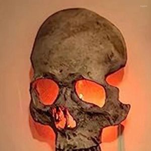 Luzes da noite 1 PCS Halloween Crânio Luz Horror Lâmpada Esqueleto Plugue na Parede Decorativa Gótica EUA