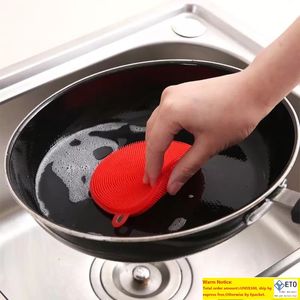 Temizlik Bezleri Sihirli Bulaklar Silikon Yemek Kasesi Temiz Çamaşır Fırçası Çok Fonksiyonlu Pot Pan Yıkama Fırçaları Mutfak Temizleyici Sünger