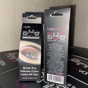 Lyxigt ögonfoder ögonbryngel dubbel användning svart + brun eyeliner vattentät kosmetikpaket